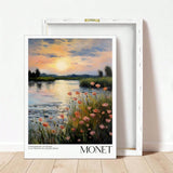 Claude Monet Poster - Mid Century Modern Wall Art For Aesthetic Room Decor | Monet Print As Best Friend Gift | Monet Exhibition Poster | Set Of 1 | Canvas Posters | Canvas Wall Decor For Home, Living Room, Bed Room, Kitchen ,Bathroom