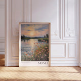 Claude Monet Poster - Mid Century Modern Wall Art For Aesthetic Room Decor | Monet Print As Best Friend Gift | Monet Exhibition Poster | Set Of 1 | Canvas Posters | Canvas Wall Decor For Home, Living Room, Bed Room, Kitchen ,Bathroom