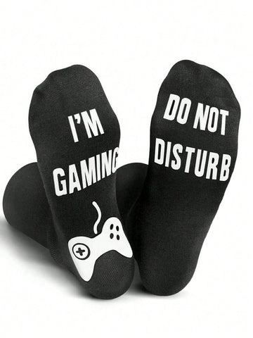 1 Pair Of Men's Do Not Disturb I'M Gaming Socks Men Gifts Ideas Valentines Day Kids Valentine Boy Gamer Sock Gift For Men Dad Father