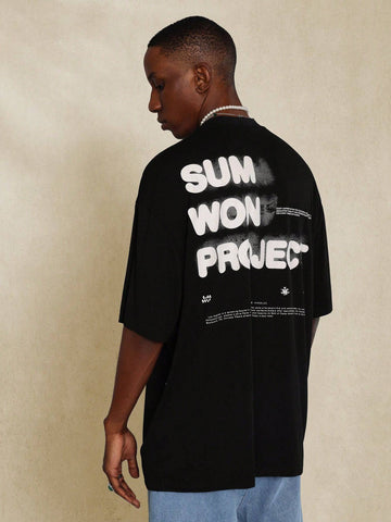 SUMWON Regular Fit Short Sleeve Tee With Back Graphic Print - MapleCo