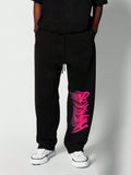 SUMWON Drop Crotch Jogger With Graffiti Graphic Print