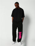 SUMWON Drop Crotch Jogger With Graffiti Graphic Print