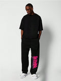 SUMWON Drop Crotch Jogger With Graffiti Graphic Print