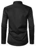 Men's Fashionable, Casual And Comfortable Business Slim Long-Sleeved Button-Down Shirt (With Pockets)