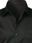 Men's Fashionable, Casual And Comfortable Business Slim Long-Sleeved Button-Down Shirt (With Pockets)