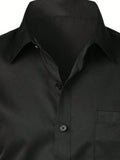 Men's Fashionable, Casual And Comfortable Business Slim Long-Sleeved Button-Down Shirt (With Pockets)