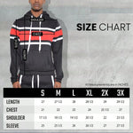 Mens Color Block Stripe Cotton Hoodie And Sweat Pant Jogger Set Co-Ord Long Sleeve Two-Piece Set