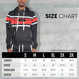 Mens Color Block Stripe Cotton Hoodie And Sweat Pant Jogger Set Co-Ord Long Sleeve Two-Piece Set