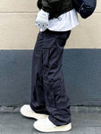 Manfinity EMRG Solid Color Drawstring Pocket Casual Street Wear Pants