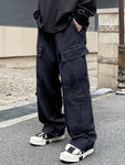 Manfinity EMRG Solid Color Drawstring Pocket Casual Street Wear Pants