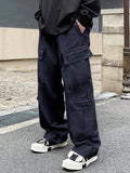 Manfinity EMRG Solid Color Drawstring Pocket Casual Street Wear Pants