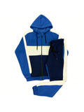 Mens' Jogger Sweatsuit 2-Piece Color Block Sweat Jacket Sweatpants Fleece Suit