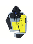 Mens' Jogger Sweatsuit 2-Piece Color Block Sweat Jacket Sweatpants Fleece Suit