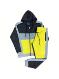 Mens' Jogger Sweatsuit 2-Piece Color Block Sweat Jacket Sweatpants Fleece Suit