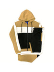 Mens' Jogger Sweatsuit 2-Piece Color Block Sweat Jacket Sweatpants Fleece Suit