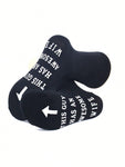 1pair Men's Socks With Letter This Guy Has An Awesome Wife, Fun Mid-calf Anti-slip Socks For Husband Gift