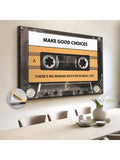 1pc Retro Tape Canvas Wall Art - Inspirational Quote, Ready To Hang, Great For Bedroom, Living Room, Home Office Decor