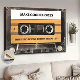 1pc Retro Tape Canvas Wall Art - Inspirational Quote, Ready To Hang, Great For Bedroom, Living Room, Home Office Decor