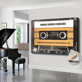 1pc Retro Tape Canvas Wall Art - Inspirational Quote, Ready To Hang, Great For Bedroom, Living Room, Home Office Decor