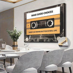 1pc Retro Tape Canvas Wall Art - Inspirational Quote, Ready To Hang, Great For Bedroom, Living Room, Home Office Decor