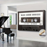 1pc Retro Tape Canvas Wall Art - Inspirational Quote, Ready To Hang, Great For Bedroom, Living Room, Home Office Decor