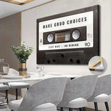 1pc Retro Tape Canvas Wall Art - Inspirational Quote, Ready To Hang, Great For Bedroom, Living Room, Home Office Decor