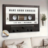 1pc Retro Tape Canvas Wall Art - Inspirational Quote, Ready To Hang, Great For Bedroom, Living Room, Home Office Decor