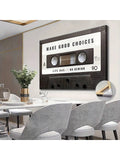 1pc Retro Tape Canvas Wall Art - Inspirational Quote, Ready To Hang, Great For Bedroom, Living Room, Home Office Decor