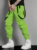 Manfinity EMRG Men's Stitching Strap Cargo Pocket Drawstring Casual Pants