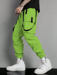 Manfinity EMRG Men's Stitching Strap Cargo Pocket Drawstring Casual Pants