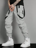 Manfinity EMRG Men Flap Pocket Buckle Detail Cargo Pants Long Slacks Plain All White Going Out