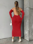 SHEIN Foxxy Off Shoulder Backless Bodycon Dress