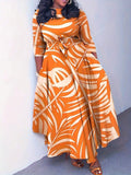 Women's Casual Random Print Long Dress, Summer