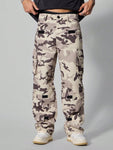 Manfinity Streetrush Men's Camo Printed Loose Fit Workwear Pants With Multiple Pockets