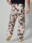 Manfinity Streetrush Men's Camo Printed Loose Fit Workwear Pants With Multiple Pockets