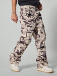 Manfinity Streetrush Men's Camo Printed Loose Fit Workwear Pants With Multiple Pockets