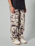 Manfinity Streetrush Men's Camo Printed Loose Fit Workwear Pants With Multiple Pockets