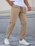 Manfinity Homme Men's Solid Color Slim Fit Casual Pants