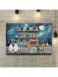 1 Piece Wooden Frame Halloween Horror House Diamond Painting - MapleCo