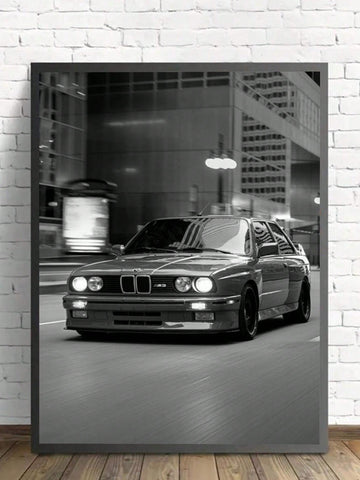 1pc Unframed Canvas Poster, M3 Car Art Painting, Canvas Wall Art, Artwork Wall Painting For Gift, Bedroom, Office, Living Room, Cafe, Bar, Wall Decor, Home And Dormitory Decoration