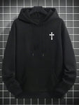 Minimalist Men's Cross Print Casual Hoodie Sweatshirt | Perfect Pairing For A Fresh And Simple Look