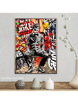 1pc Unframed Graffiti Throne Canvas Art Print - Edgy Pop Culture Icon, Abstract Oil Painting For Living Room, Bedroom, Cafe Decor - Frameless Wall Art Poster Framed Canvas Wall Art Canvas Wall Art