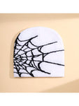 2pcs/1pc Men's Unique Spider Web Textured Knit Beanie Hat For Autumn Winter Everyday Wear Halloween