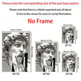 1pc Minimalist Funny Sculpture Printed Canvas Art Poster Painting For Home Wall Decoration, No Frame