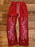 Manfinity EMRG Men's Casual Flame Print Drawstring Waist Straight Loose Sweatpants