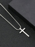 3pcs Men's  Jewelry Three-Piece Set, Cross Necklace, Bracelet, Cross Ring, Suitable For Daily Decorative Wear