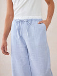 Manfinity INSISELF Men's Woven Striped Loose Wide-Leg Casual Straight Pants, Fits Daily Wear