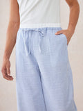 Manfinity INSISELF Men's Woven Striped Loose Wide-Leg Casual Straight Pants, Fits Daily Wear