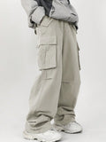 Manfinity Hypemode Loose Fit Men's Cargo Pants With Flap Pockets, Side Drawstring Waist