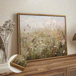 Framed Oil Painting - Landscape Theme, Meadow Wildflowers Daisy Artwork, Classic Living Room Bedroom Wall Decor, Elegant Corridor Study Canvas Art Print, Ideal Gift, 1 PC Ready To Hang